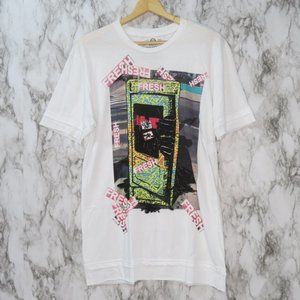 American Rag Street Art White Graphic T shirt Large